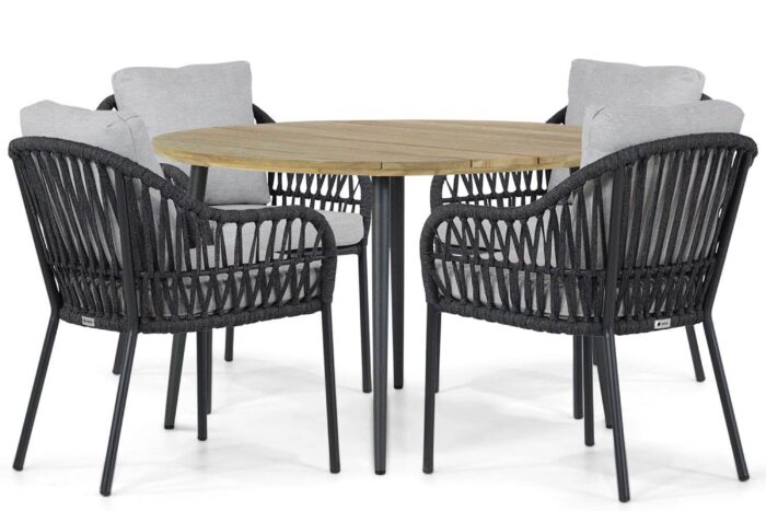 Coco Puerto/Montana 130 cm dining tuinset 5-delig – Grijs-antraciet