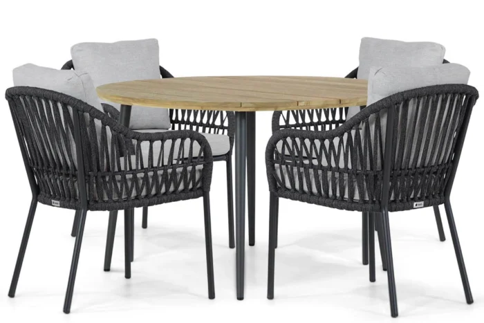 Coco Puerto/Montana 130 cm dining tuinset 5-delig - Grijs-antraciet