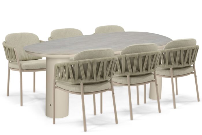 4 Seasons Outdoor Calma/Guave 240×120 cm dining tuinset 7-delig – Zand/Beige