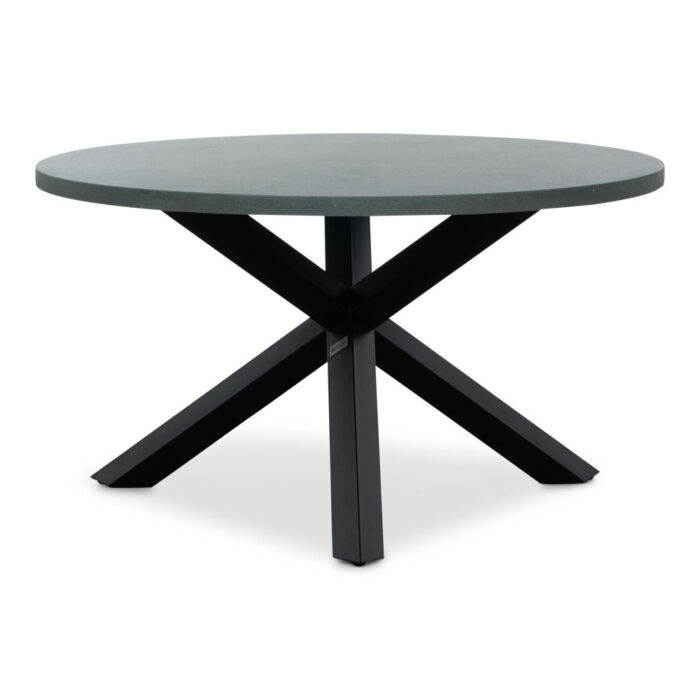 BUITEN living Meran dining tuintafel 4 personen | polystone + staal | betonlook | Ø135cm rond