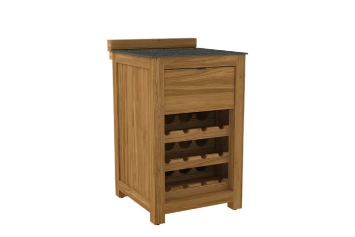 Passion Grills | Buitenkeuken Onderdeel | Milano Buitenkeukenkast 1 Lade + Wijnkast | 58 x 63 cm | Belgium Dark Grey