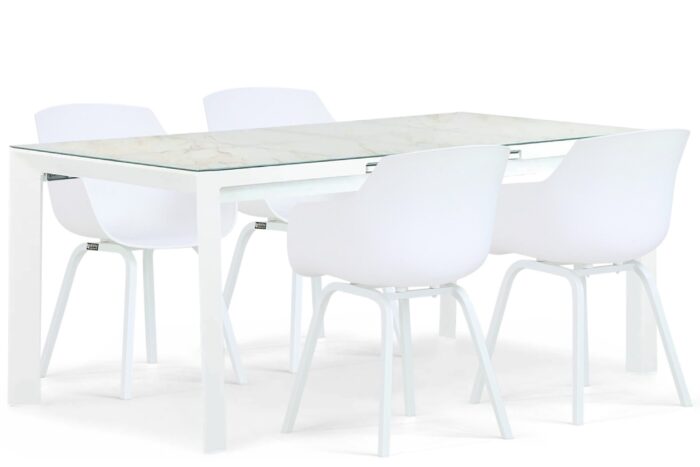 Lifestyle Garden Furniture Salina/Alicante 180/240 cm dining tuinset 5-delig – Wit