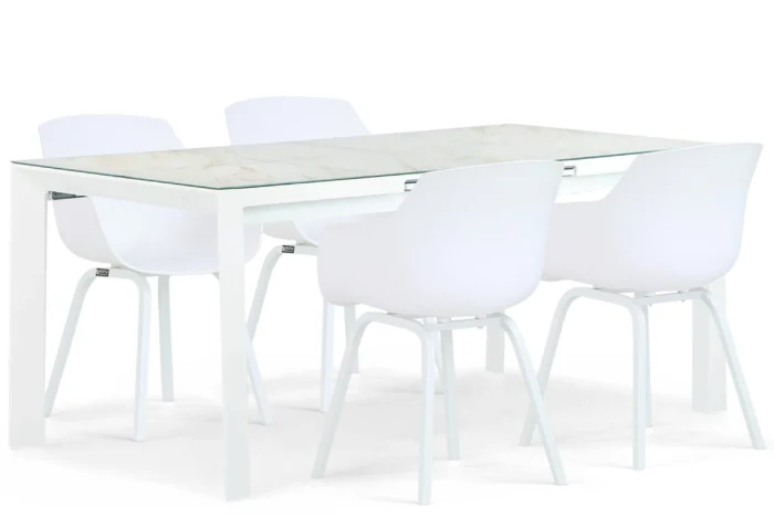 Lifestyle Garden Furniture Salina/Alicante 180/240 cm dining tuinset 5-delig - Wit