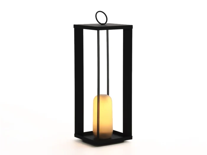 New Garden Siroco lantaarn led oplaadbaar dimbaar ø 18cm (h: 50cm) - Zwart