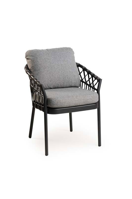 Tierra outdoor Nevada dining stoel charcoal – grijs;zwart