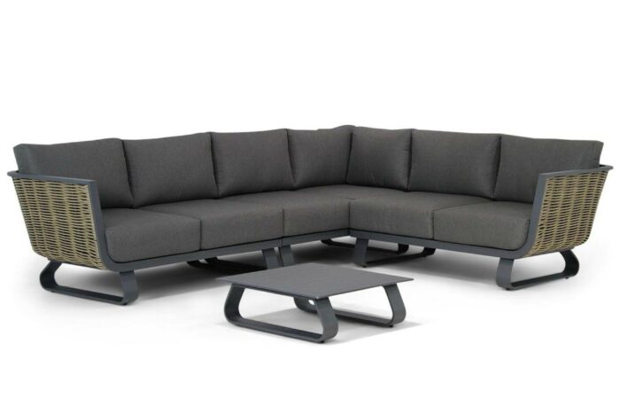 Santika Furniture Tika hoek loungeset 5-delig – Grijs-antraciet