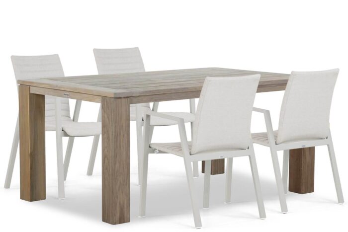 Osmen Joliet/Brighton 165 cm dining tuinset 5-delig – Taupe-naturel-bruin