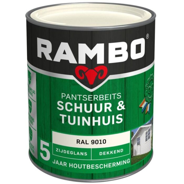 Rambo Pantserbeits schuur en tuinhuis zg dek 9010 0,75l