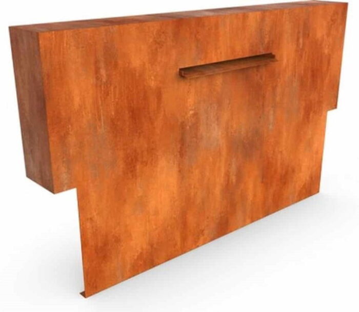 Geroba Cascadi Cortenstaal Watervalelement op vijver 1250 x 250 x 1200 mm – bruin