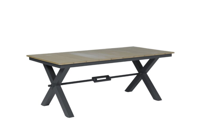 Garden impressions Robusto tafel 200x100xH76 VW vintage teak/ carbon black – zwart