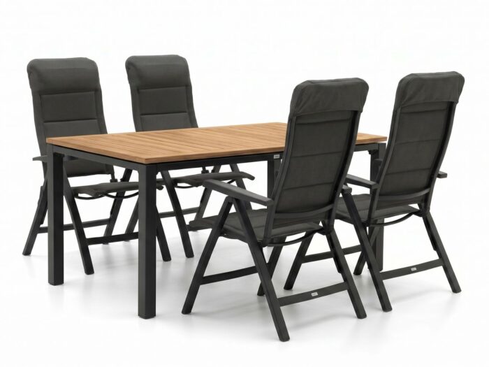 Bellagio tuinmeubelen Forza Tione/Linosa 100cm dining tuinset 5-delig verstelbaar