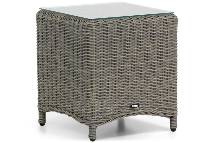 Garden Collections Chicago bijzettafel met glasplaat – Taupe-naturel-bruin