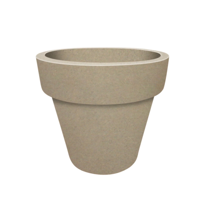 Prestige Kauri grote ronde 450L zandkleurige plantenbak bloempot – geel