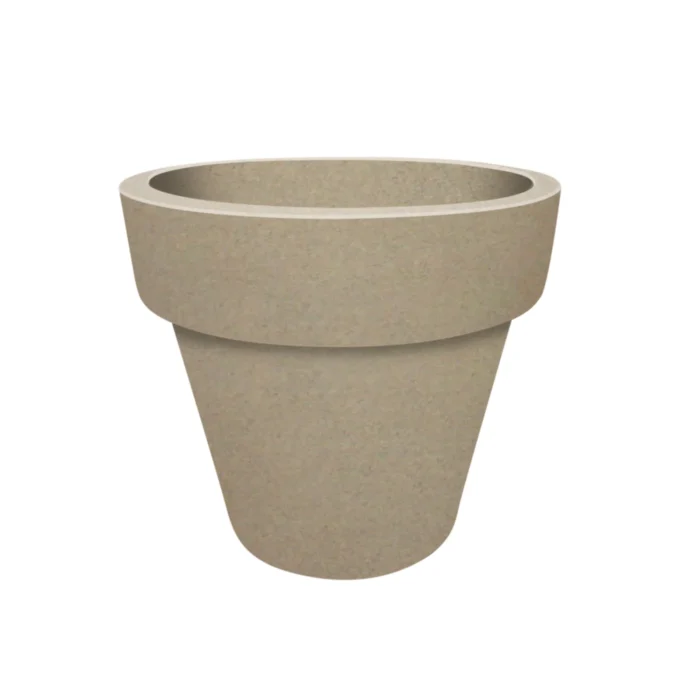 Prestige Kauri grote ronde 450L zandkleurige plantenbak bloempot - geel