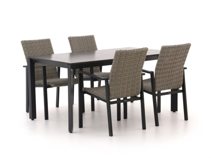 Manifesto Furniture Manifesto Villongo/Sestino 160cm dining tuinset 5-delig stapelbaar Laagste prijsgarantie! – Zwart