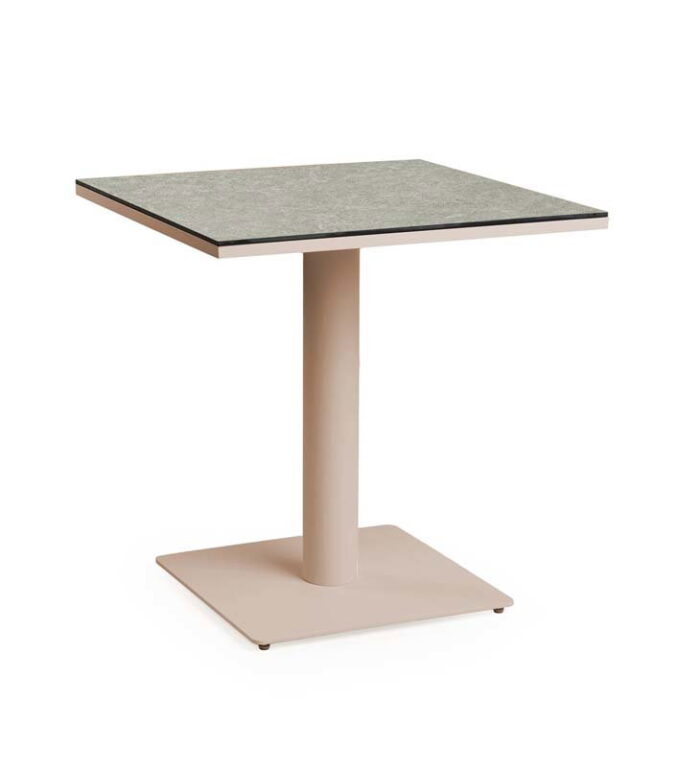 Tierra outdoor Granita dining tafel trespa ophira champagne 75 x 75 cm
