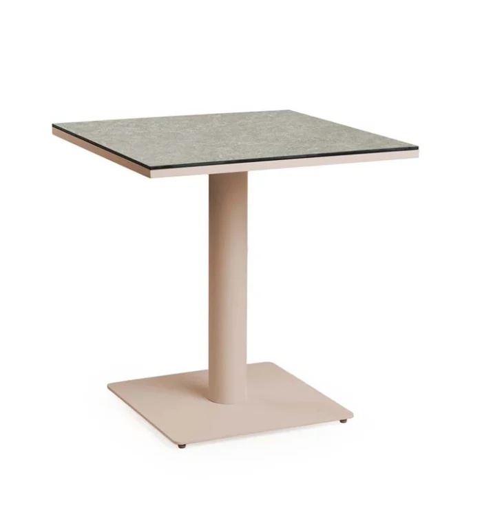 Tierra outdoor Granita dining tafel trespa ophira champagne 75 x 75 cm