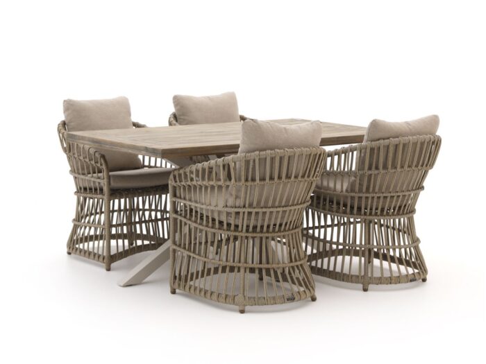 Intenso Furniture Cameri/Montorio 160cm dining tuinset 5-delig – Taupe