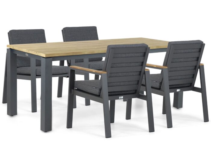 Lifestyle Garden Furniture Marietta/Riviera 180 cm dining tuinset 5-delig – Grijs-antraciet