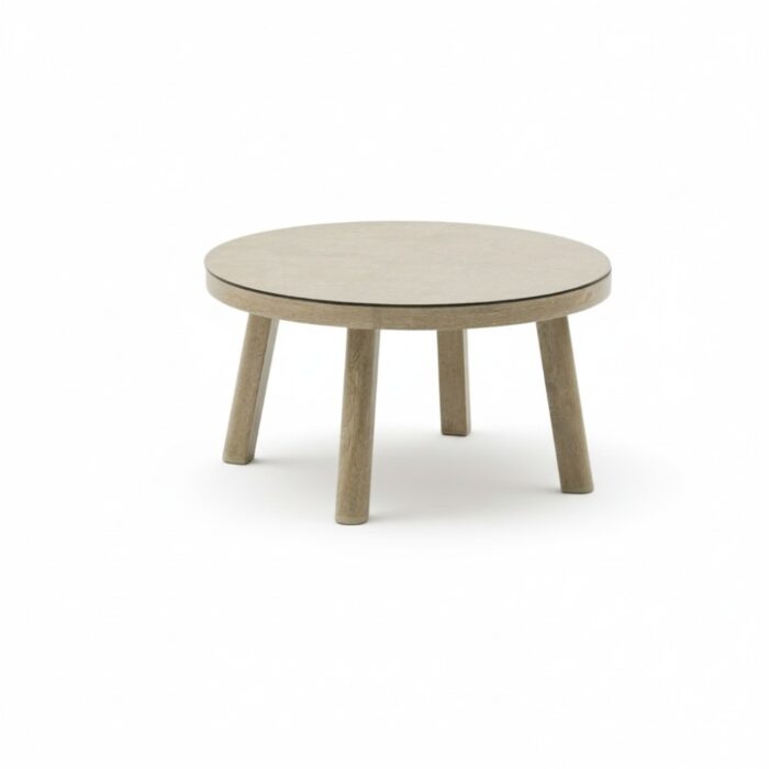 BUITEN living Beau koffietafel | aluminium + keramiek | Natural | 70cm rond