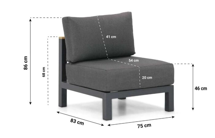 Santika Furniture Shadow midden module – Grijs-antraciet
