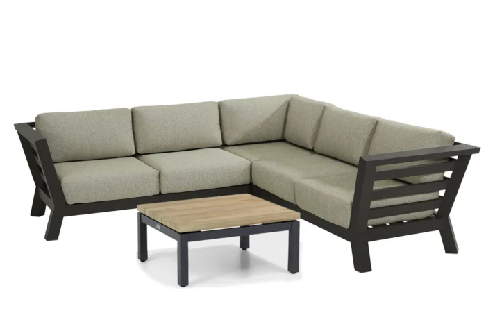 4 Seasons Outdoor Meteoro/Lifestyle Riviera hoek loungeset 4-delig - Grijs-antraciet
