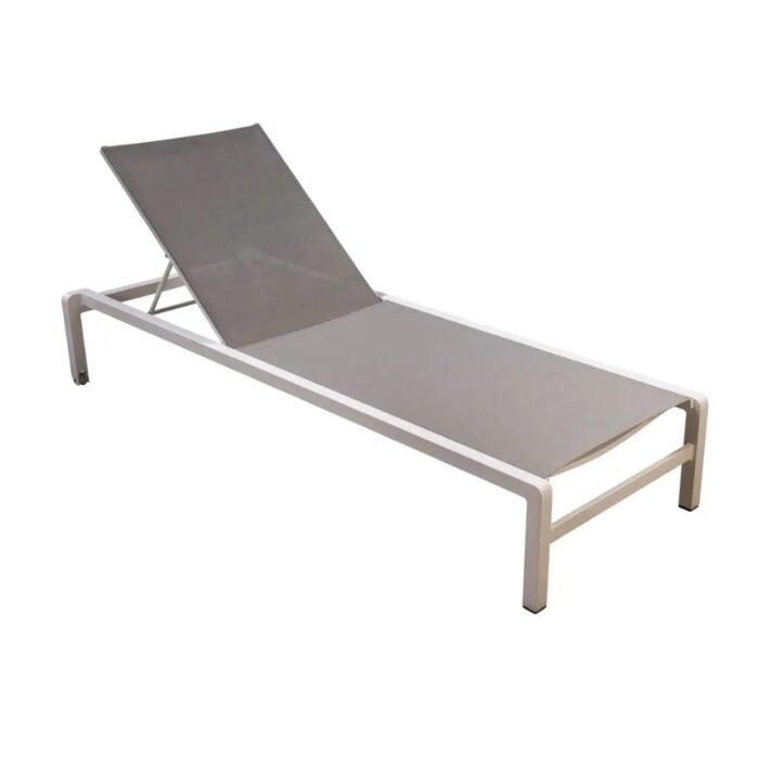 Yoi Hokan lounger aluminium white/light grey textilene – grijs;wit