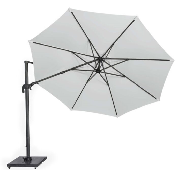 Platinum Zweefparasol Solarflex Zijwaarts Kantelbaar (T2) wit dia. 350 cm zonwering – tweekleurig