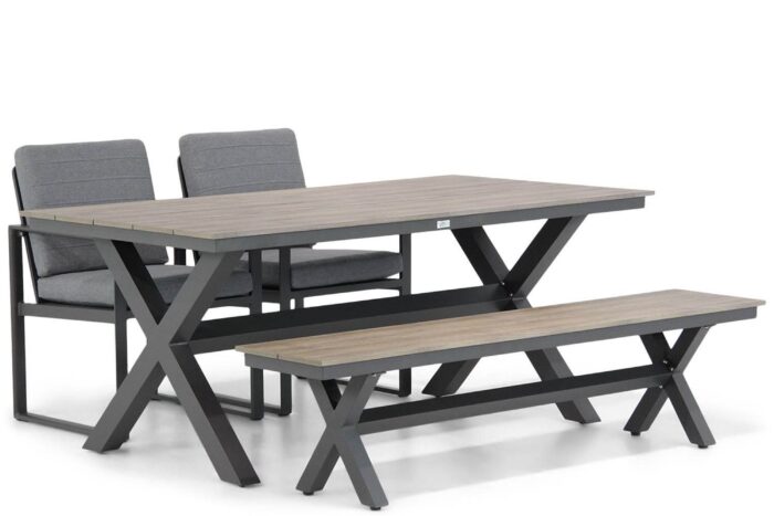Santika Furniture Zaga/Forest 180 cm dining tuinset 4-delig – Grijs-antraciet