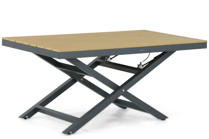 Lifestyle Garden Furniture Santiago lounge/dining tuintafel 140 x 80 cm - Grijs-antraciet
