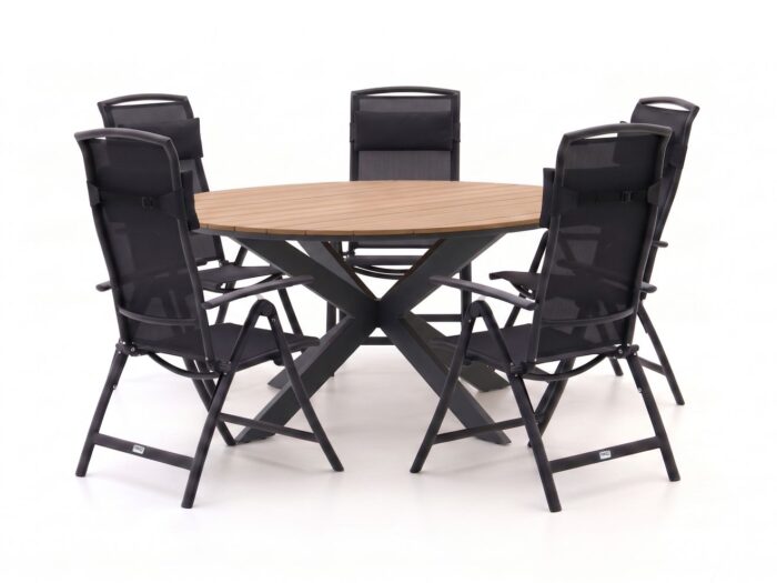 Forza Furniture Forza Capri/Fidenza ø149cm dining tuinset 6-delig verstelbaar Laagste prijsgarantie!