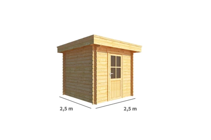 Warentuin collection Blokhut, tuinhuisje Lisa-Azra 250 cm bij 250 cm diep plat dak - bruin