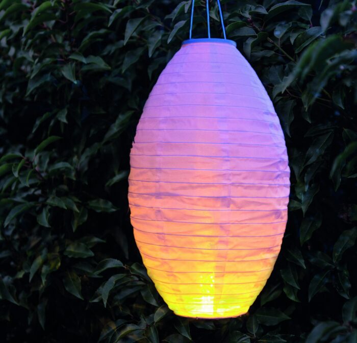 Annas collection Solar lampion met vlameffect wit 30×50 cm Anna’s Collection