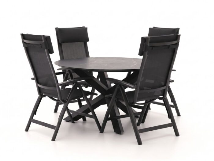 Bellagio tuinmeubelen Bellagio Lugo/Lodola ø 130cm dining tuinset 5-delig verstelbaar Laagste prijsgarantie! – Grijs