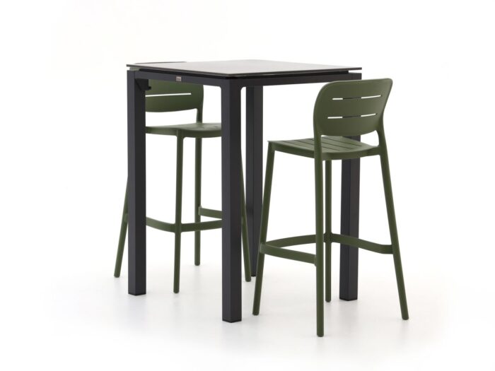 Forza Furniture Pazzia/Trecenta 75cm barset 3-delig stapelbaar – Zwart