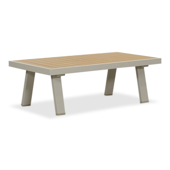 LUX outdoor living Lola loungetafel rechthoekig | aluminium + polywood | Natural Wood/beige | 121x60cm