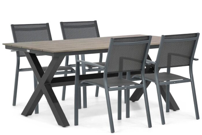 Lifestyle Garden Furniture Sella/Forest 180 cm dining tuinset 5-delig – Grijs-antraciet