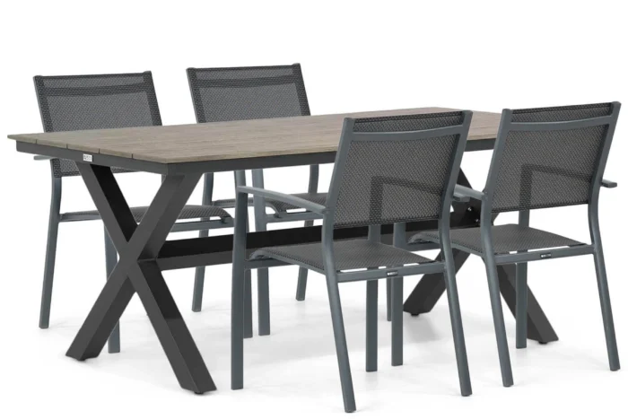 Lifestyle Garden Furniture Sella/Forest 180 cm dining tuinset 5-delig - Grijs-antraciet