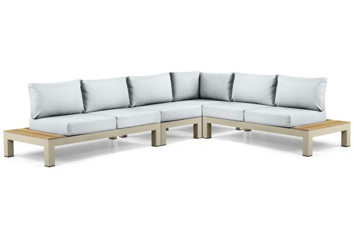 Lifestyle Garden Furniture Vittoria hoek loungeset 4-delig – Taupe-naturel-bruin