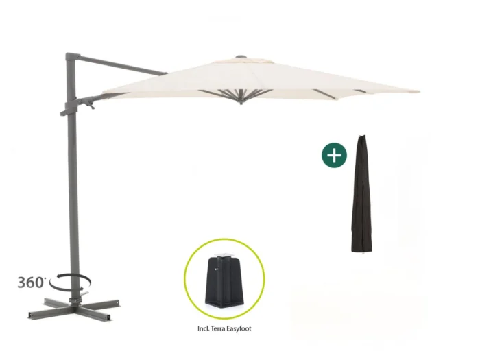 Shadowline Francisco zweefparasol 260x260cm - Wit