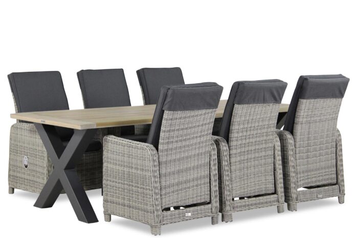 Garden Collections Bello/Cardiff 240 cm dining set 7-delig – Grijs-antraciet