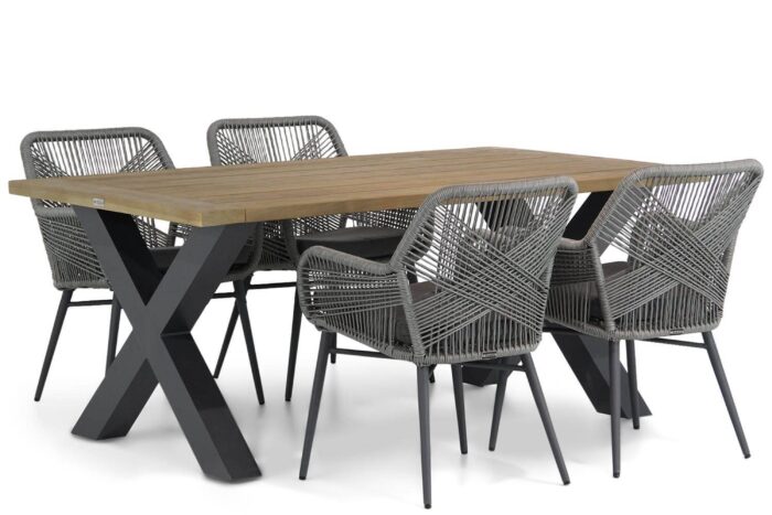 Lifestyle Garden Furniture Advance/Cardiff 180 cm dining tuinset 5-delig – Grijs-antraciet