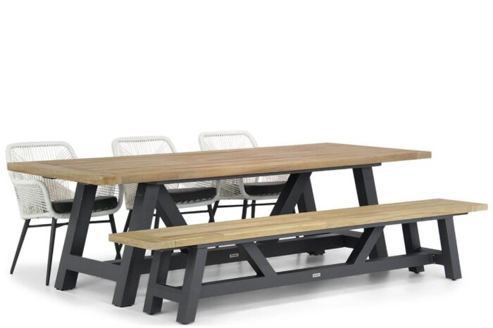 Lifestyle Garden Furniture Advance/Trente 260 cm dining tuinset 5-delig – Wit