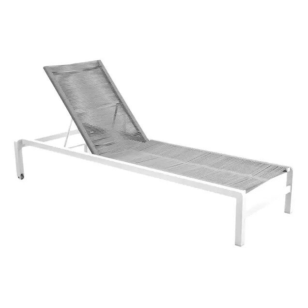Yoi Ishi lounger aluminium stackable white/rope light grey – grijs;wit
