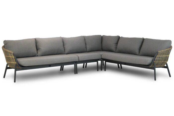 Coco Nathan hoek loungeset 4-delig – Taupe-naturel-bruin