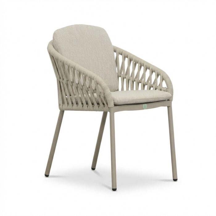 LUX outdoor living Mykonos dining tuinstoel | touw + aluminium | beige