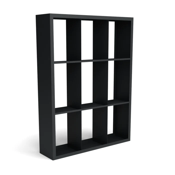 Geroba Beltza zwarte houtopslag onderverdeling 9 vakken 1500x385x2000 mm - zwart