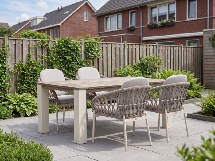 Bellagio tuinmeubelen Cupello/ROUGH-X 180cm dining tuinset 5-delig – Bruin
