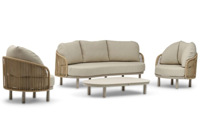 Coco Amici stoel-bank loungeset 4-delig – Zand/Beige