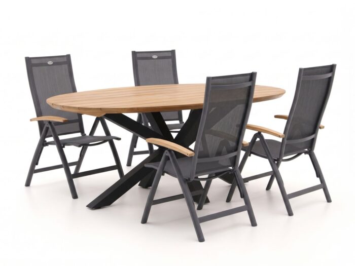 Hartman tuinmeubelen Hartman Troy/Stephanie 200cm dining tuinset 5-delig verstelbaar Laagste prijsgarantie!